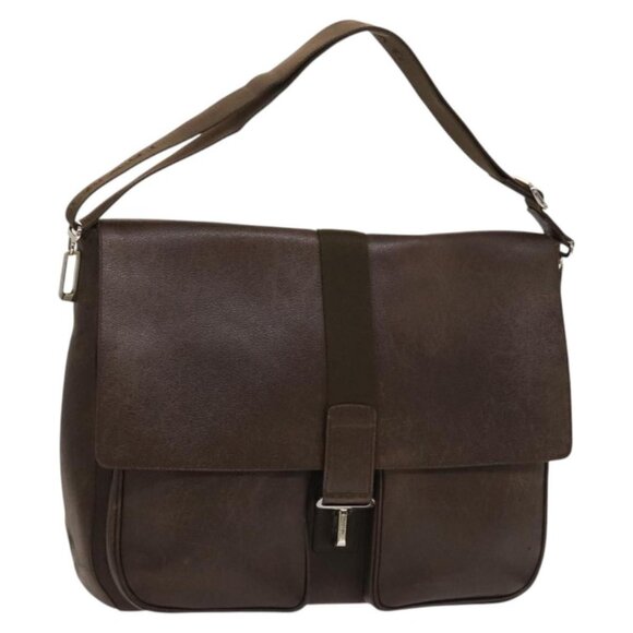 BVLGARI Handbags - Authentic BVLGARI Shoulder Bag Leather Brown Silver